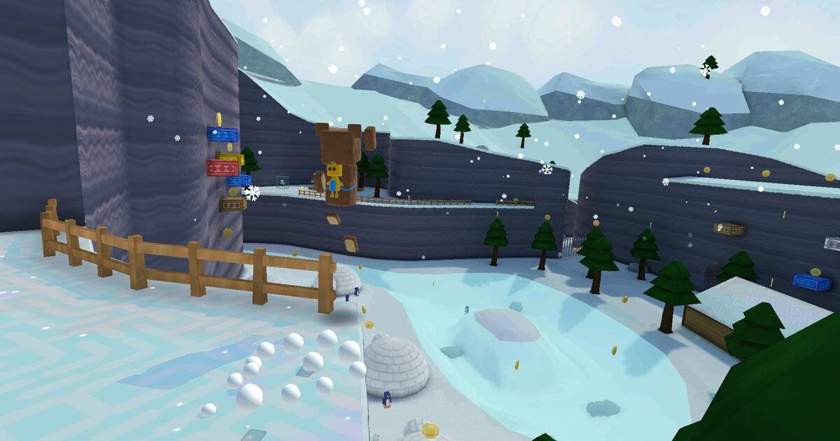 Petualangan beruang Baaren di dunia bersalju Snow Valley dalam game Super Bear Adventure