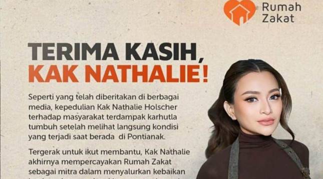 Nathalie Holscher Buktikan Kepedulian pada Korban Karhutla, Seluruh Honor DJ di Pontianak Disumbangkan Lewat Rumah Zakat