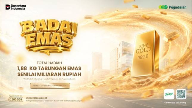 Pegadaian Kembali Gelar Program Badai Emas 2026, Hadiah 1,88 Kilogram Emas Spesial Untuk Nasabah