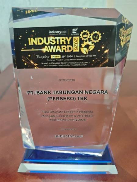 Kinerja Terus Menguat, BTN Raih Industry Award 2026 Berkat Ekosistem Perumahan