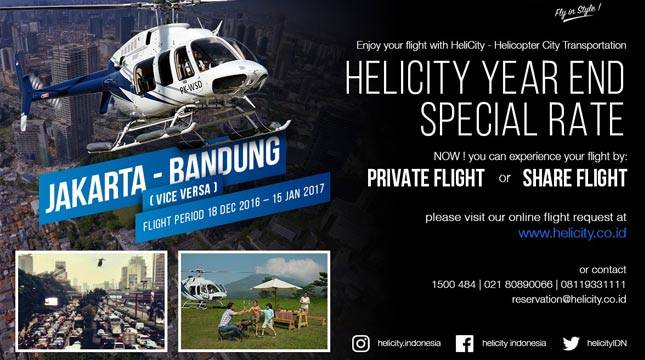 Transportasi Eksklusif Helicity Tawarkan Route Jakarta-Bandung Mulai 15 jutaan