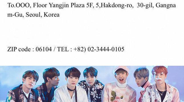  Big Hit Kasih Bocoran Alamat Untuk Kirim Surat Cinta ke Para Member BTS