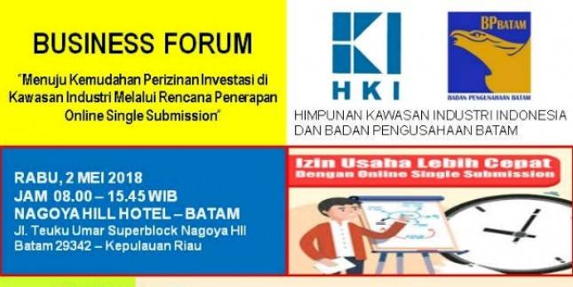 HKI dan BP Batam Adakan Business Forum Bahas Implementasi OSS di Kawasan Industri