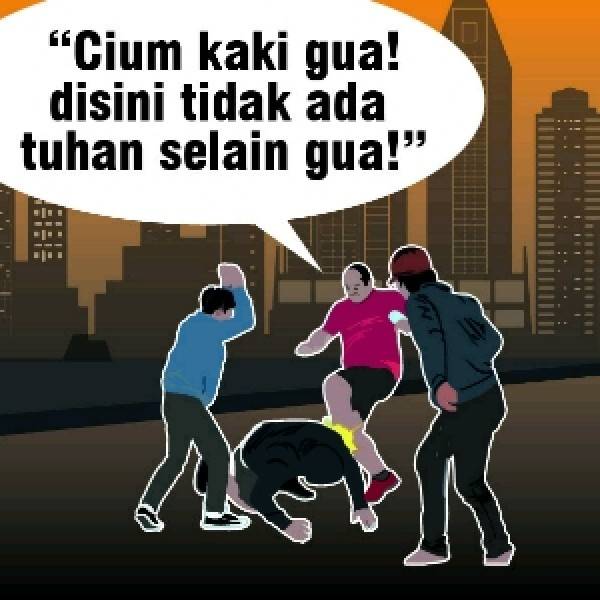 Pelaku Penganiayaan SCBD: Cium Kaki Gua! Disini Tidak Ada Tuhan Selain Gua