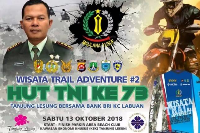 Peringati HUT TNI Ke-73, TNI Gandeng IMI Gelar Wisata Trail Adventure di Tanjung Lesung
