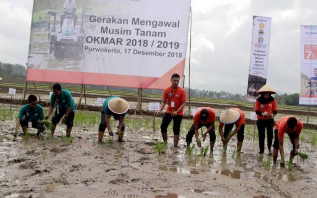 Milenial BUMN Diajak Peduli Petani, Gerakan Kawal Masa Tanam Sentuh Banyumas