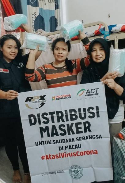 Kolaborasi RPX dan ACT Kirimkan Bantuan Masker ke Makau