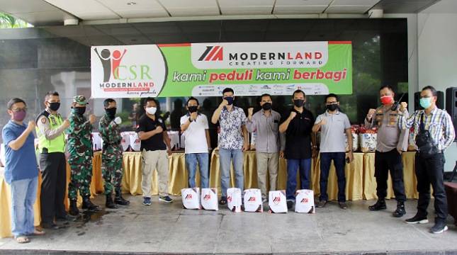 PT Modernland Realty Salurkan Bantuan Sembako bagi Masyarakat Terdampak Covid-19 di Sekitar Proyek Jakarta Garden City