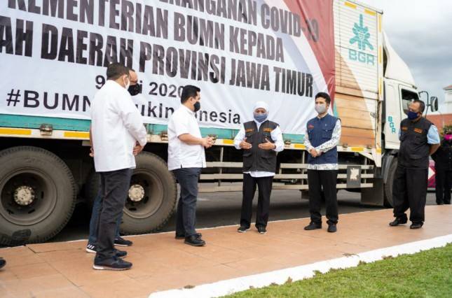 BUMN Sampaikan Sumbangan untuk Pemprov Jawa Timur