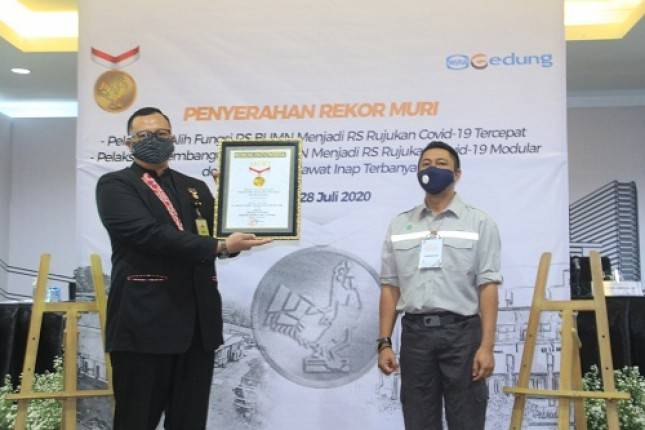 Dua Rumah Sakit Rujukan Covid 19 Dibangun Tepat Waktu,  WEGE Raih Rekor MURI