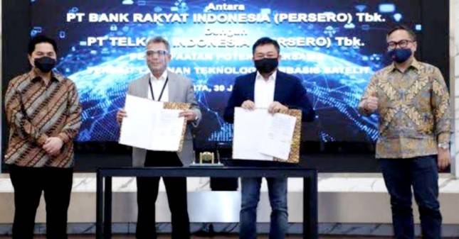 Erick Thohir Apresiasi Kolaborasi BRI dan Telkom dalam Upaya Ciptakan Nilai Tambah