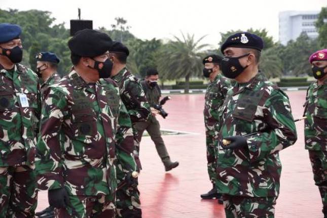 Panglima TNI Terima Laporan Kenaikan Pangkat 57 Perwira Tinggi