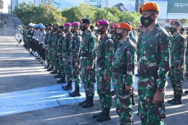 15 Prajurit Yonmarhanlan VI Makassar Ikuti Apel Gelar Pasukan Operasi Ketupat 2021