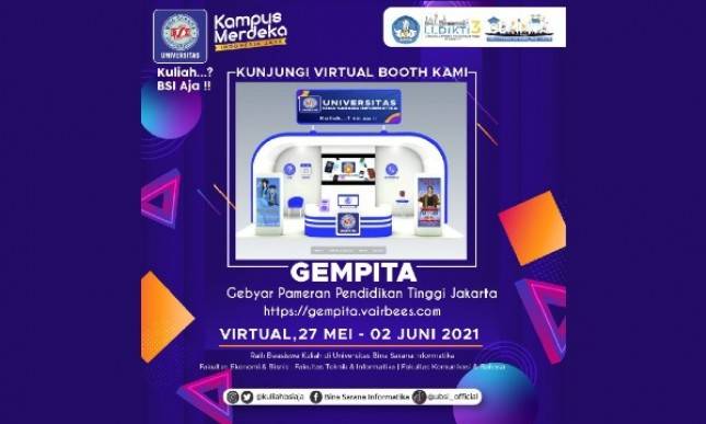 Gempita 2021 digelar Secara Virtual, Mari  Kunjungi Booth Universitas BSI
