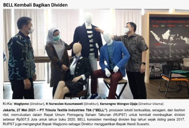 BELL Bagikan Dividen Sebesar Rp507,5 Juta