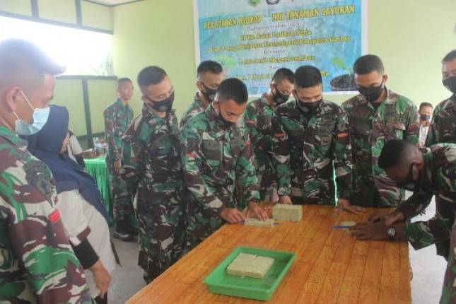 Tingkatkan Ketahanan Pangan,  Prajurit Gardatama Yudha Ikuti Pelatihan Budidaya Tanaman Hidroponik
