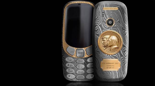  Caviar Rilis Nokia 3310 Bergambarkan Presiden AS Donald Trump dan Presiden Rusia Vladimir Putin