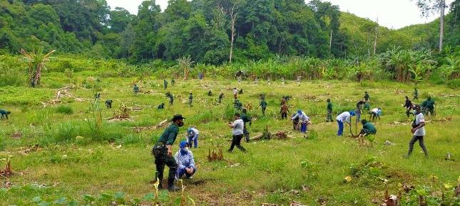 Prajurit Korps Marinir Peduli Alam Semesta dengan Tanam  10 Ribu Pohon