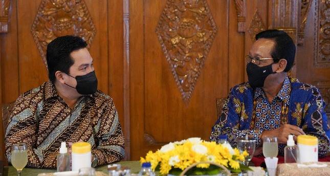 Menteri BUMN Erick Thohir Bahas Pembangunan Jalan Tol  Bersama Gubernur DIY Sri Sultan Hamengku Buwono X
