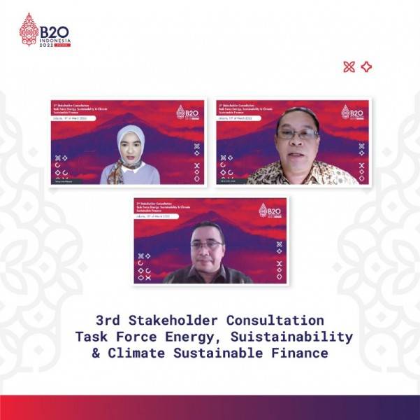 Task Force Energy, Sustainability, & Climate B20 Fokus Tingkatkan Akses Pembiayaan Transisi Energi 