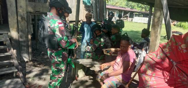 Jelang Purna Tugas Maksimalkan Kegiatan Komsos, Satgas Kodim Yalimo Yonif RK 751/VJS Temui Tokoh Pemuda Dan Warga