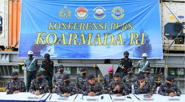 Patroli  Lantamal I Belawan Medan Amankan Kapal Asing Pengangkut RBD Palm Oil