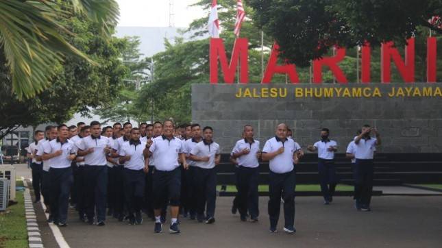 Senam Kebugaran Jasmani Upaya Prajurit Korps Marinir Jaga Kebugaran Tubuh