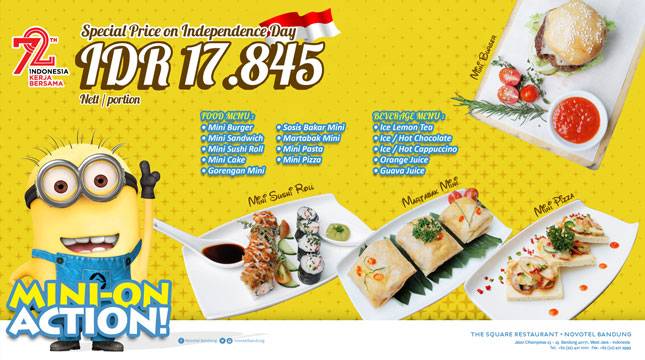 Novotel Bandung, Hadirkan Paket Menu Bertema Mini-On-Action