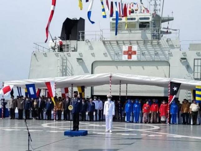  Purnawirawan Angkatan Laut Gelar Upacara HUT RI 77 di KRI Semarang