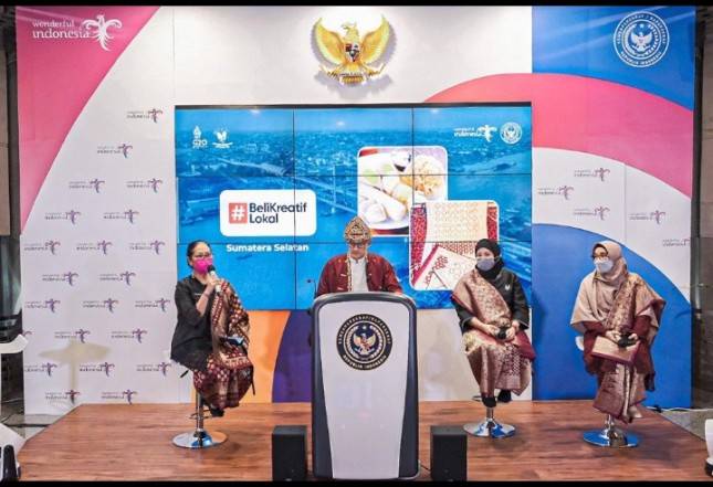 Menparekraf Sandiaga Uno: Beli Kreatif Lokal Sumsel Momentum Peningkatan Omzet Pelaku Ekraf