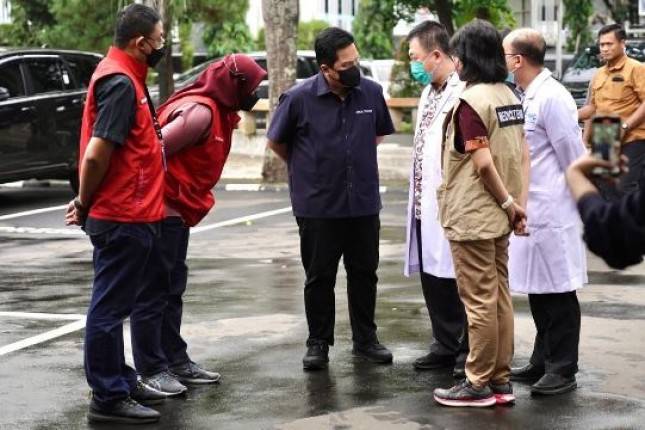 Datangi RSPP,  Menteri Erick  Thohir : Penanganan Korban Jadi Prioritas