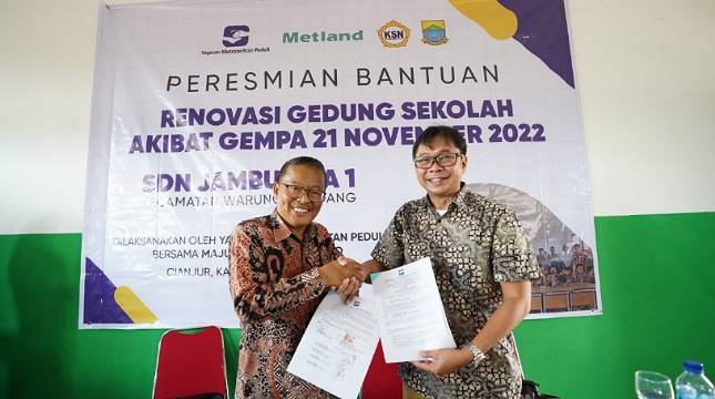 Metland Lakukan Serah Terima Renovasi SDN Jambudipa 1 kepada Pemda Cianjur