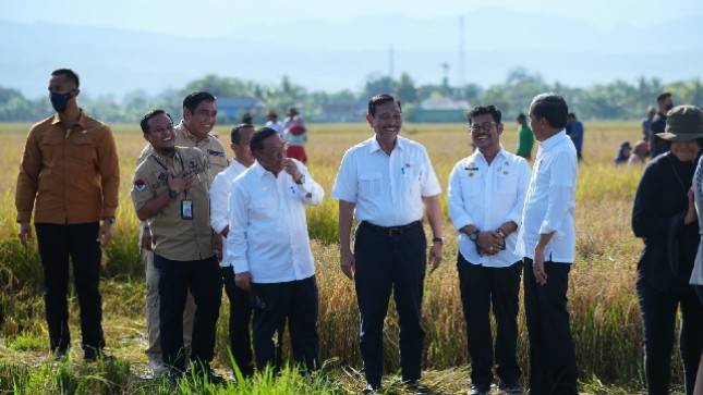 Presiden Jokowi bersama Mentan SYL Panen Raya di Maros, Sulsel