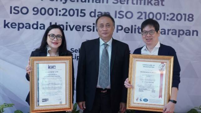 UPH Raih ISO 9001:2015 dan ISO 21001:2018