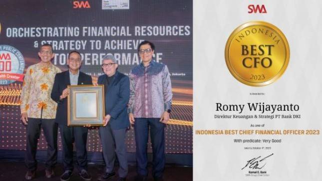 Top! Romy Wijayanto, Direktur Keuangan & Strategi Bank DKI Raih Indonesia Best CFO 2023