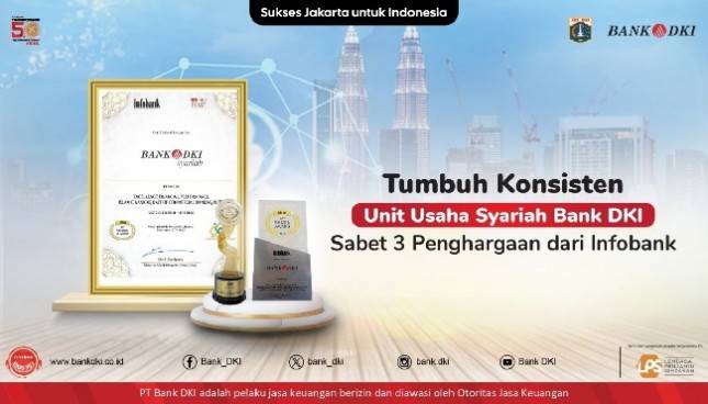 Tumbuh Konsisten, Unit Usaha Syariah Bank DKI Sabet 3 Penghargaan dari Infobank