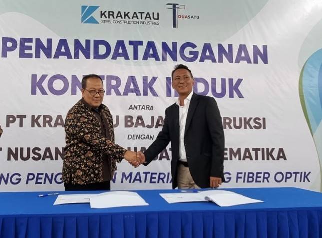 Percepat Pemerataan Akses Internet di Indonesia, PT Krakatau Baja Konstruksi Gandeng PT Nusantara Duasatu Telematika