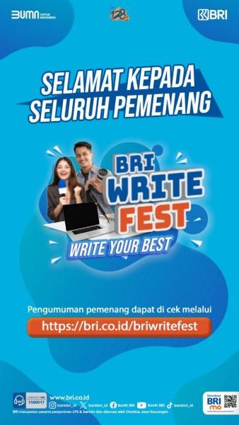 Pengumuman! Ini Pemenang BRI Write Fest 2023
