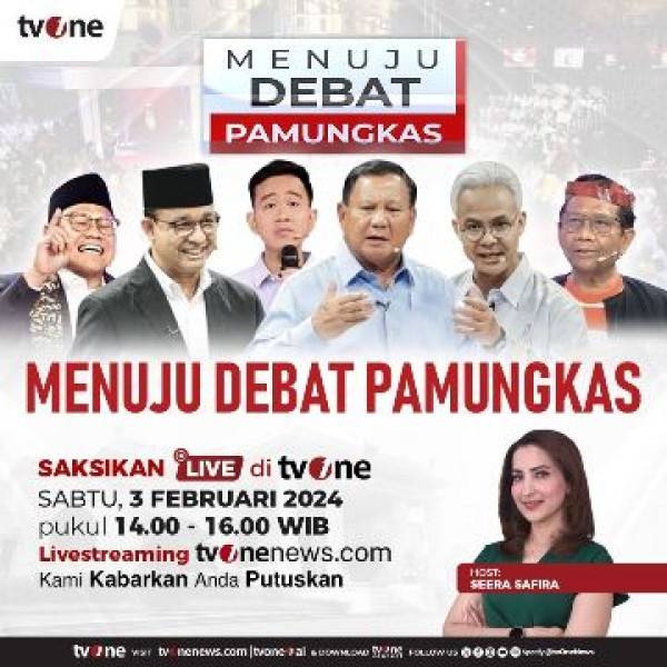 tvOne Jadi Televisi Penyelenggara Debat Kelima Capres 2024 dan Sajikan Program Spesial Terkait Debat Kelima Capres 2024