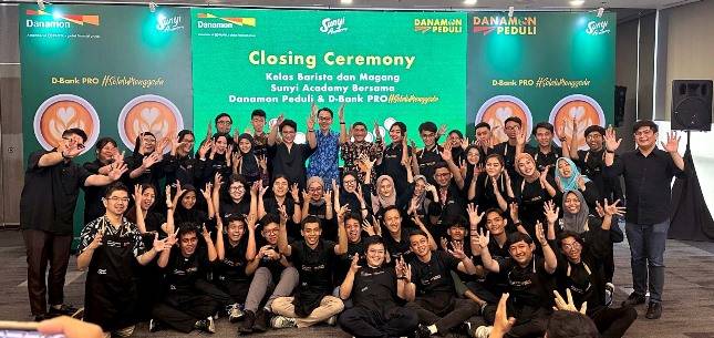 Rampungkan Program &ldquo;Berbagi Dalam Sunyi&rdquo;, Danamon dan Sunyi Academy Berikan Sertifikat Kompetensi Barista kepada 40 Kawan Difabel