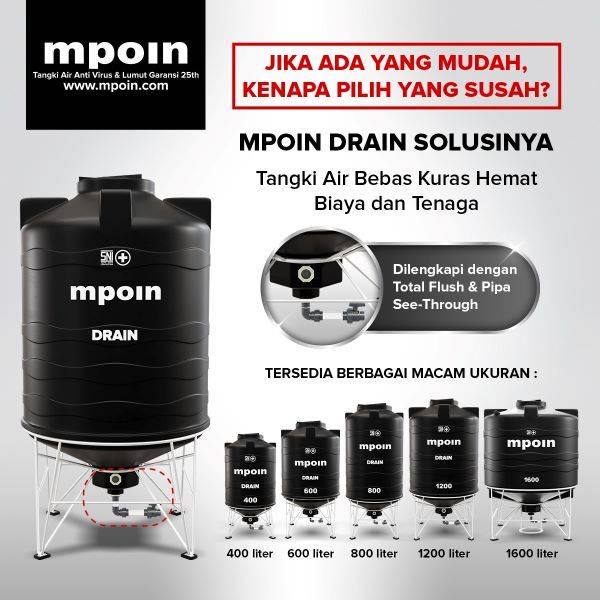 MPOIN, Solusi Tandon Air Tanpa Kuras, Bebas Bakteri, Lumut, Virus dan Bertaraf Internasional