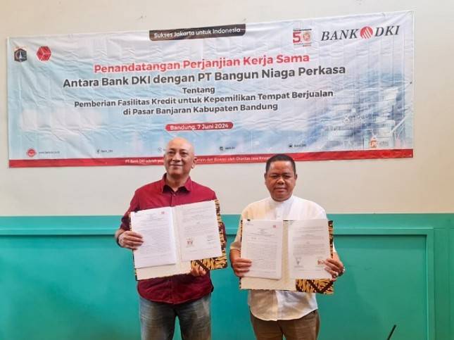 Bank DKI Gandeng Bangun Niaga Perkasa,  Berikan Fasilitas Kredit Kepemilikan Tempat Berjualan di Pasar Sehat Banjaran Kabupaten Bandung
