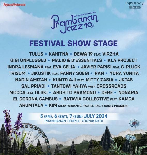 Prambanan Jazz Festival 2024 Segera Digelar, Ini Line Upnya