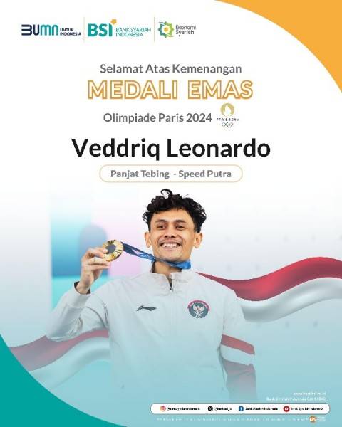 Cabor Panjat Tebing Raih Emas Olimpiade Paris 2024, BSI Akan Apresiasi &lsquo;Spiderman Indonesia&rsquo;