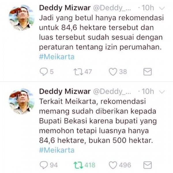 Deddy Mizwar: Meikarta Hanya Kantongi Izin 84,6 Ha dari 500 Ha