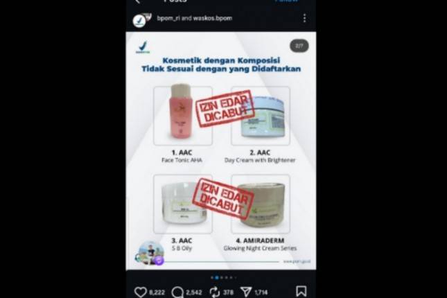 Geger! BPOM Cabut Izin Edar Produk Skincare Milik Doktif