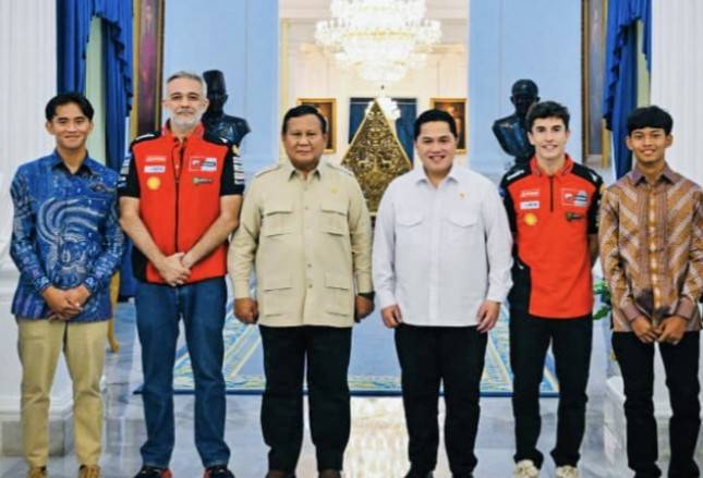 Juara Dunia MotoGP Marc Marquez Temui Prabowo di Istana Merdeka   