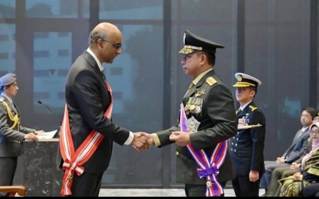 Panglima TNI Agus Subiyanto Terima Penganugerahan Distinguished Service Order (DSO) dari Presiden Singapura 