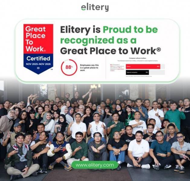 Lakukan Ekspansi Regional, Elitery Raih Sertifikasi Great Place To Work untuk Kedua Kalinya