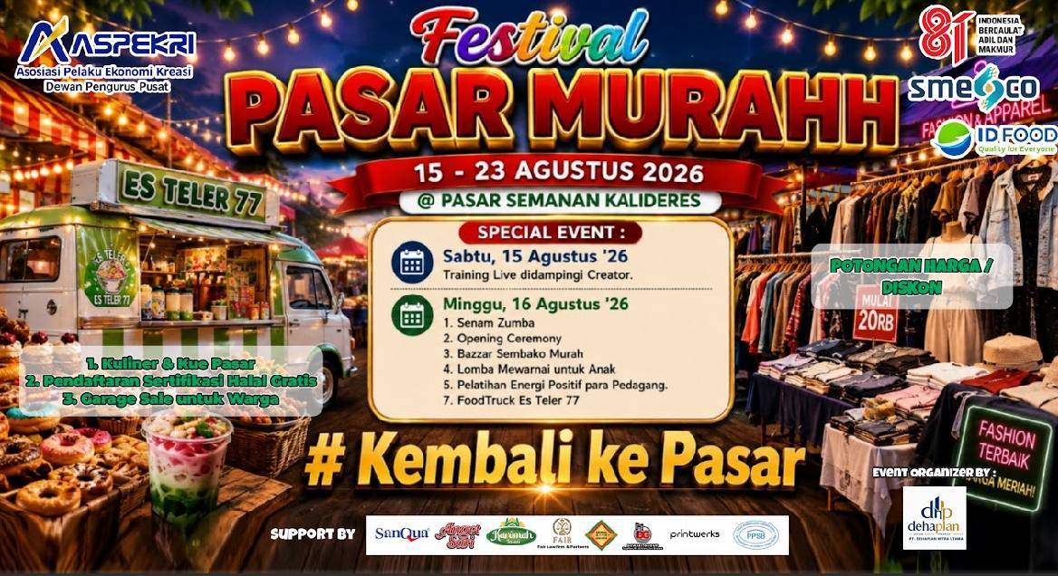 Poster Festival Pasar Murah ASPEKRI di Pasar Semanan Kalideres